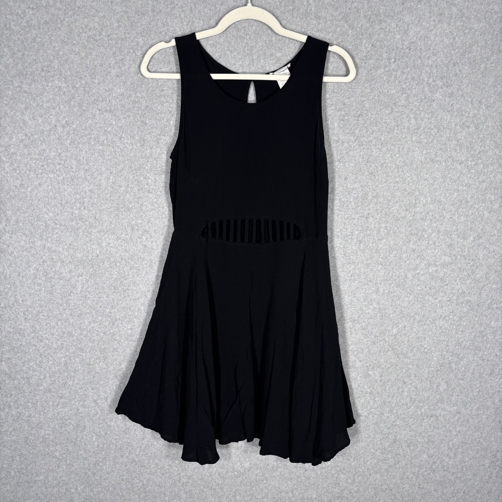 Skater Mini Dress Medium Black Cutout Waist Sexy LBD Party Cocktail Vacation‎